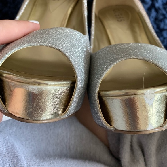 Guess silver to gold ombre sparkle heels - Picture 6 of 7